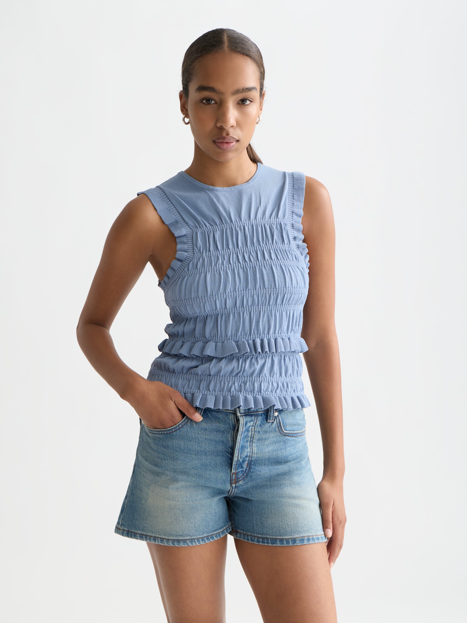 Lavender גופיית סריג לנשים Smock Stitch SCOTCH & SODA