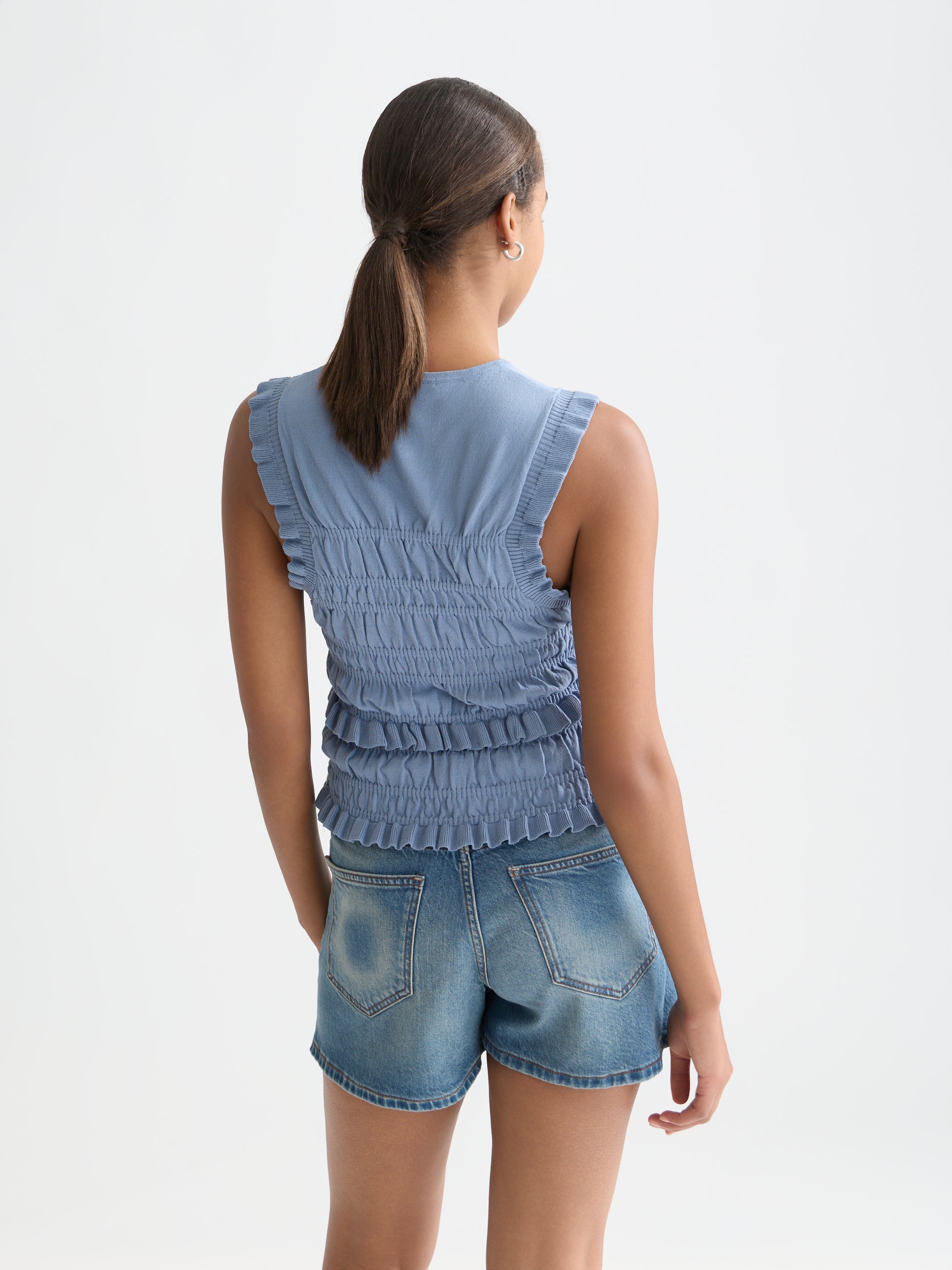 Alice Blue גופיית סריג לנשים Smock Stitch SCOTCH & SODA