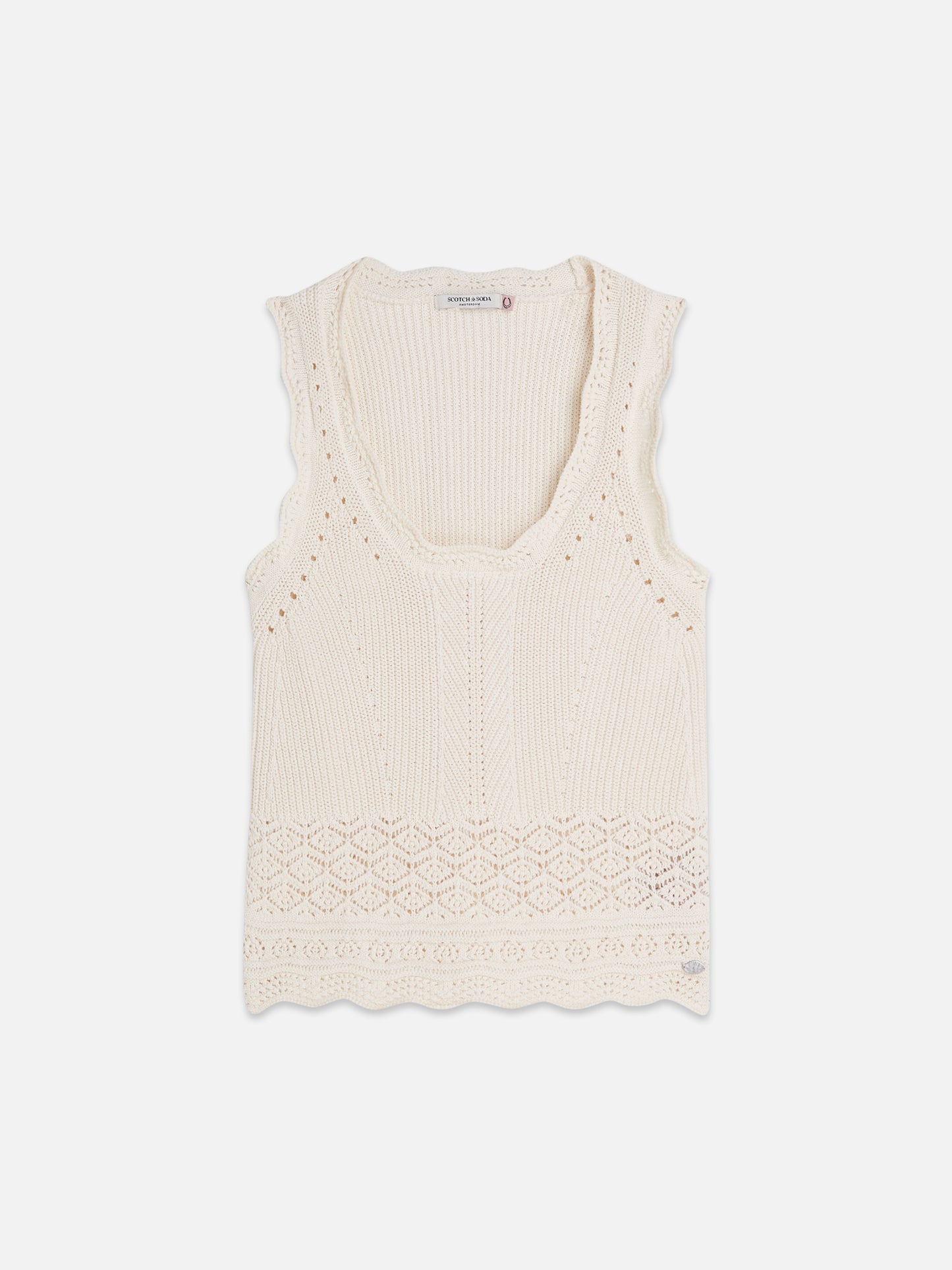 Light Gray וסט סריג לנשים Pointelle SCOTCH & SODA