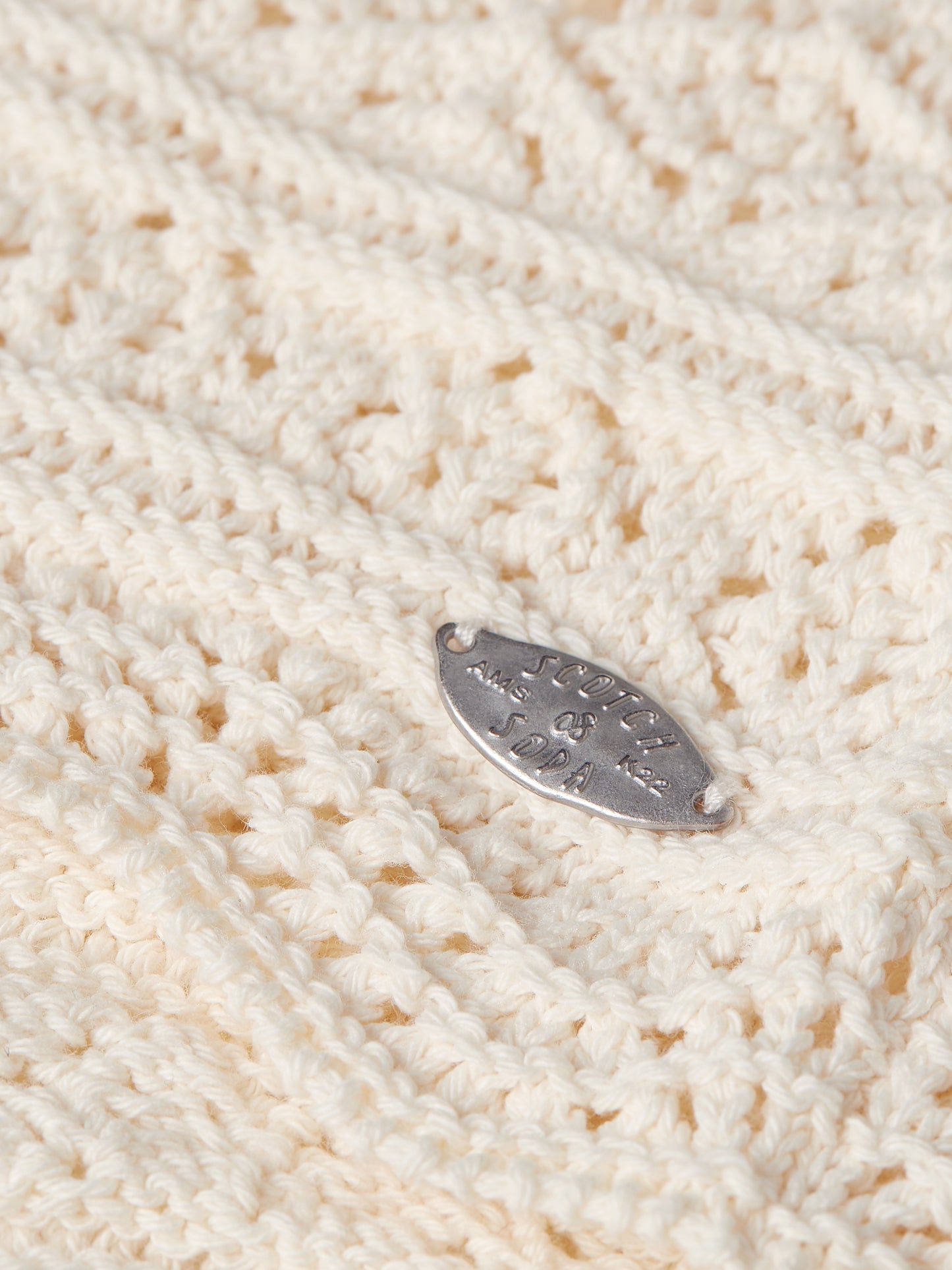 Light Gray וסט סריג לנשים Pointelle SCOTCH & SODA