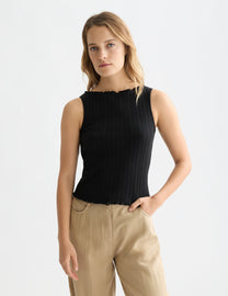 White Smoke גופיית לנשים Structured Rib SCOTCH & SODA