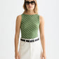 White Smoke גופיית לנשים Structured Slash Neck SCOTCH & SODA