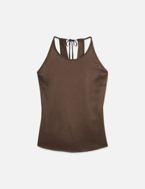 Dark Olive Green גופיה עם קשירות לנשים Halter SCOTCH & SODA