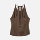 Dark Olive Green גופיה עם קשירות לנשים Halter SCOTCH & SODA
