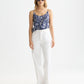 White Smoke גופיית עם קשירת גב לנשים Printed Jersey SCOTCH & SODA