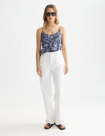 White Smoke גופיית עם קשירת גב לנשים Printed Jersey SCOTCH & SODA