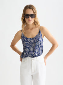 Lavender גופיית עם קשירת גב לנשים Printed Jersey SCOTCH & SODA