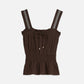 Dark Slate Gray גופייה לנשים Crepe Smocked Waist Tank SCOTCH & SODA