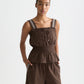 Lavender גופייה לנשים Crepe Smocked Waist Tank SCOTCH & SODA