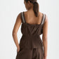 Dark Slate Gray גופייה לנשים Crepe Smocked Waist Tank SCOTCH & SODA
