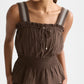 Dark Slate Gray גופייה לנשים Crepe Smocked Waist Tank SCOTCH & SODA