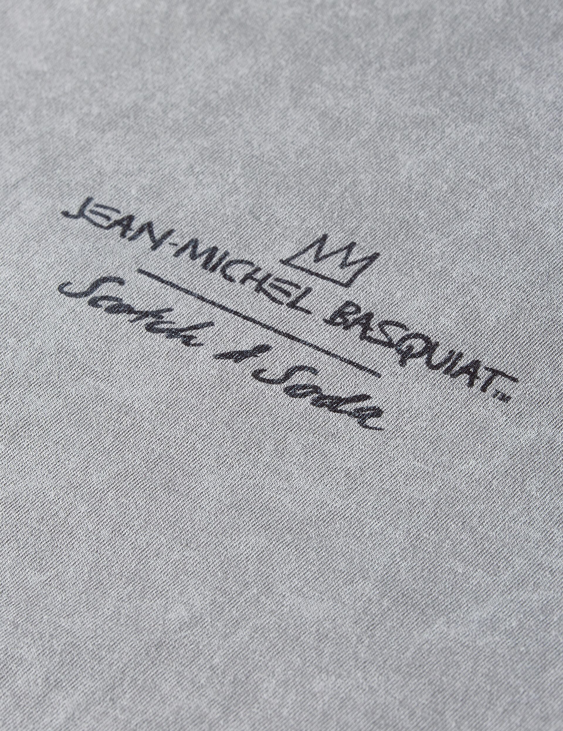 Dark Gray טי־שירט בגזרה רחבה לנשים Basquiat Graphic SCOTCH & SODA