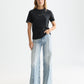 White Smoke טי־שירט רקומה בגזרה רגילה לנשים Slub SCOTCH & SODA