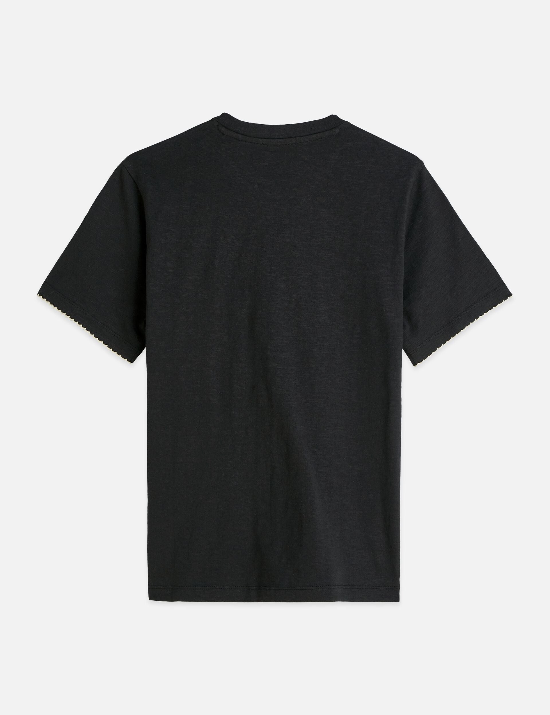 Dark Slate Gray טי־שירט רקומה בגזרה רגילה לנשים Slub SCOTCH & SODA