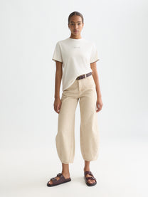 White Smoke טי שירט קצרה לנשים Embroidered Slub SCOTCH & SODA
