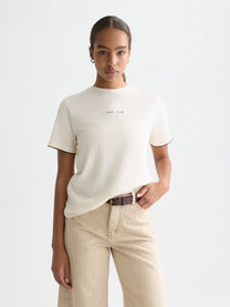 Lavender טי שירט קצרה לנשים Embroidered Slub SCOTCH & SODA