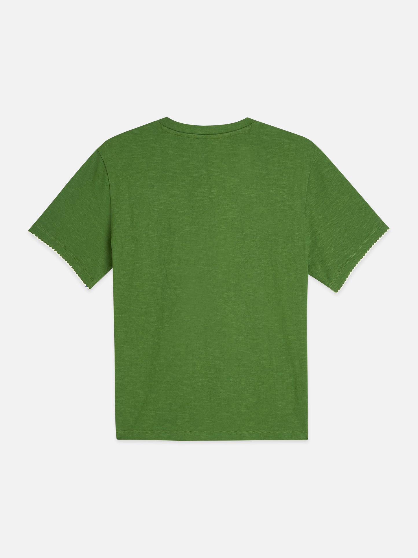 Dark Olive Green טי שירט קצרה לנשים Embroidered Slub SCOTCH & SODA