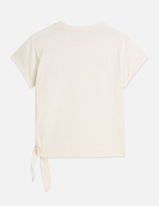 Misty Rose ARTWORK T-SHIRT WITH SIDE KNOT טי שירט קצרה SCOTCH & SODA