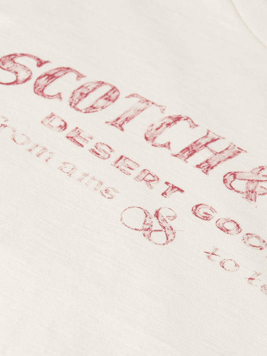 Lavender ARTWORK T-SHIRT WITH SIDE KNOT טי שירט קצרה SCOTCH & SODA