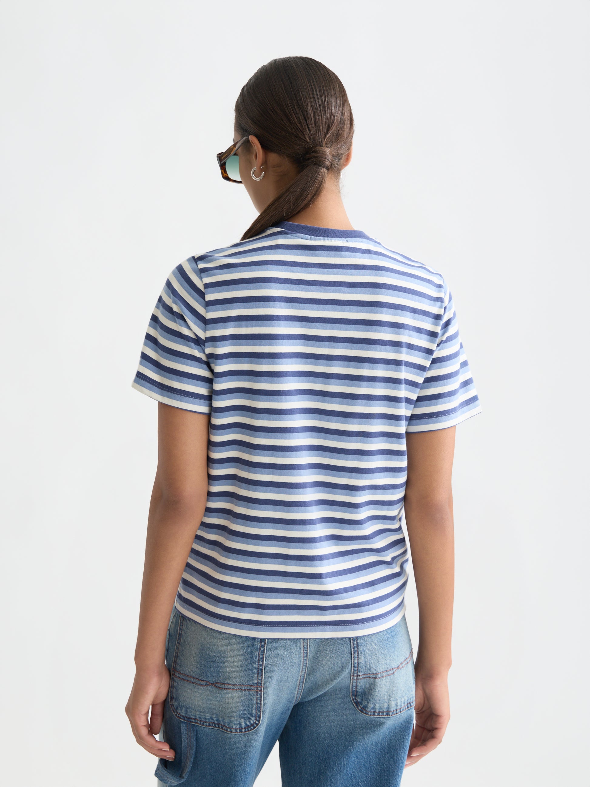 Lavender טי שירט פסים קצרה לנשים Yarn Dye Striped SCOTCH & SODA