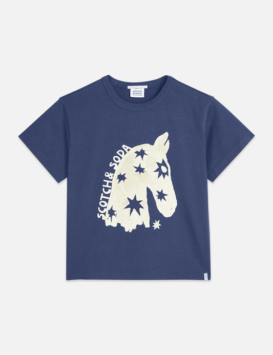 Dark Slate Gray טי שירט קצרה לנשים Classic Logo SCOTCH & SODA