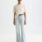 White Smoke טי־שירט בגזרה רחבה לנשים Washed Artwork SCOTCH & SODA