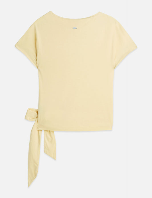White Smoke טי־שירט לנשים Knotted Slash Neck SCOTCH & SODA