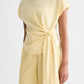 Tan טי־שירט לנשים Knotted Slash Neck SCOTCH & SODA