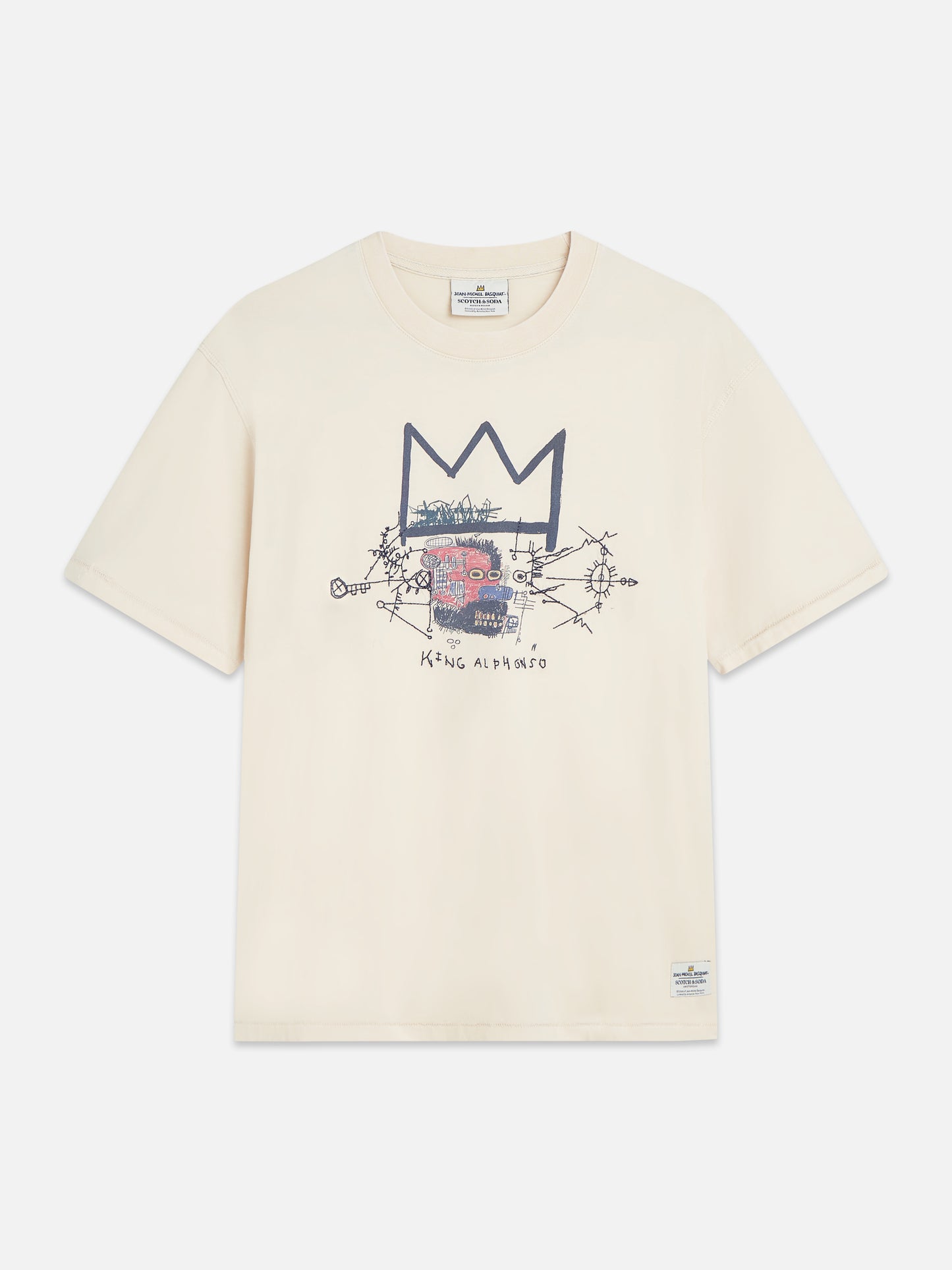 Antique White טי שירט קצרה לנשים Scotch & Soda x Basquiat SCOTCH & SODA