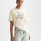 Lavender טי שירט קצרה לנשים Scotch & Soda x Basquiat SCOTCH & SODA