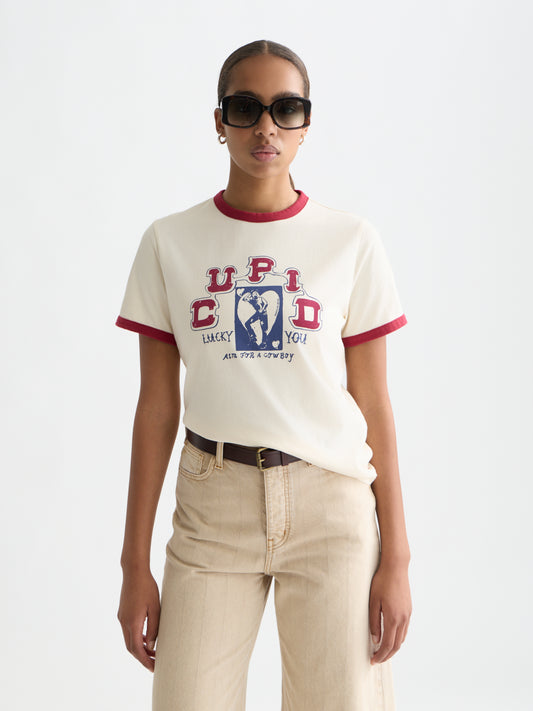 Alice Blue טי שירט קצרה לנשים Contrast Binding SCOTCH & SODA