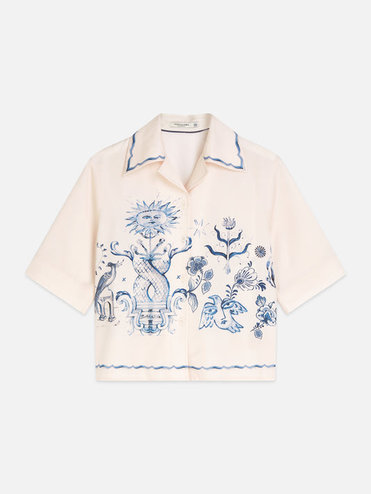 Misty Rose חולצה מכופתרת קצרה לנשים Printed Camp SCOTCH & SODA