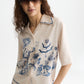 White Smoke חולצה מכופתרת קצרה לנשים Printed Camp SCOTCH & SODA