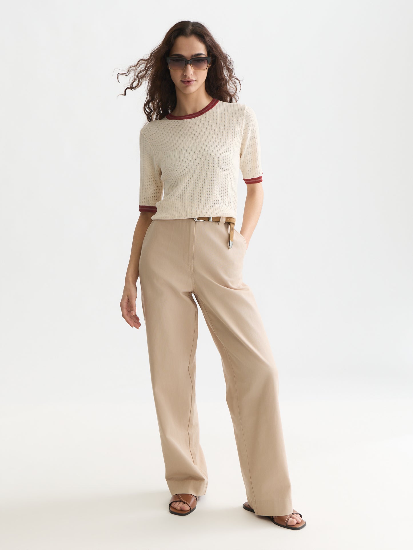 Misty Rose חולצה קצרה לנשים Pointelle Knitted SCOTCH & SODA