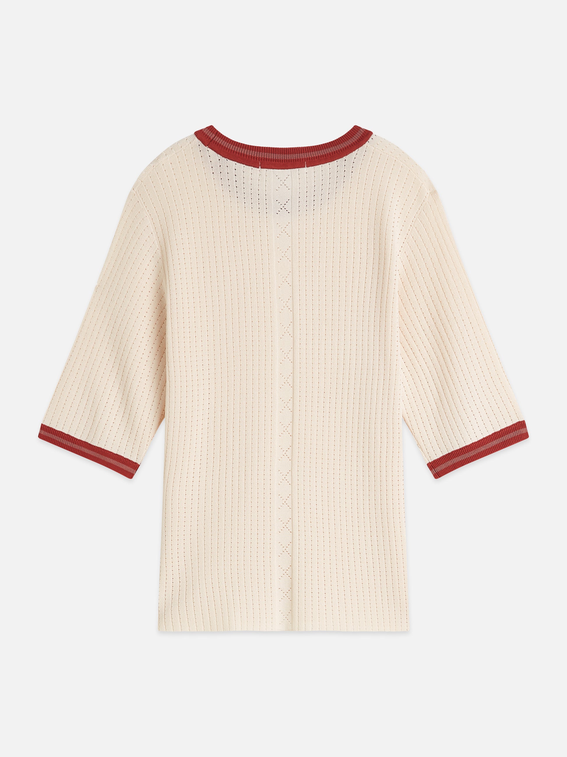 Light Gray חולצה קצרה לנשים Pointelle Knitted SCOTCH & SODA