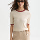 Lavender חולצה קצרה לנשים Pointelle Knitted SCOTCH & SODA