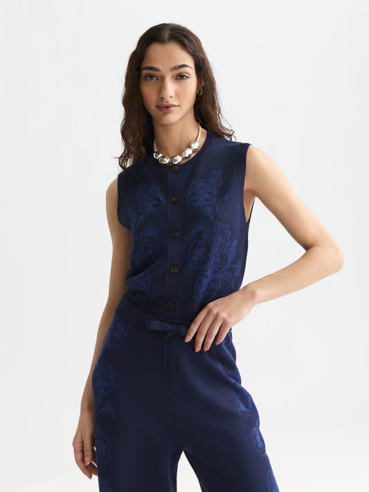 Black ווסט לנשים Jacquard Knitted SCOTCH & SODA