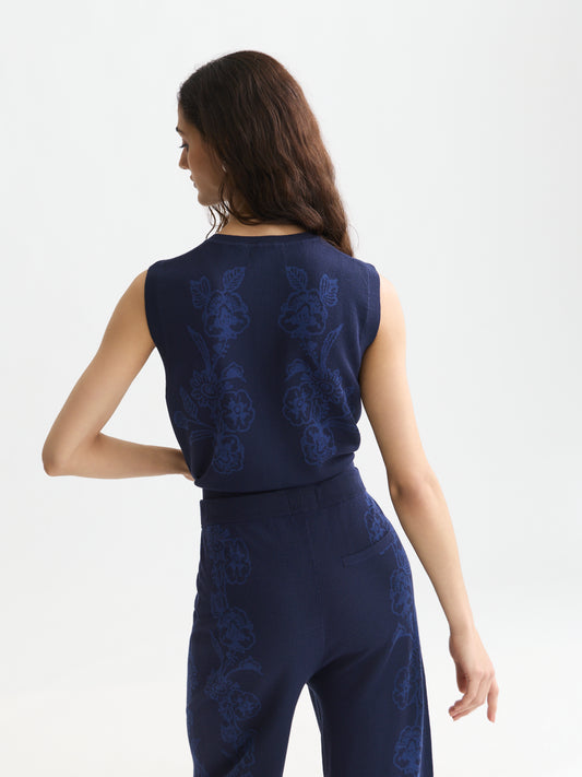 Lavender ווסט לנשים Jacquard Knitted SCOTCH & SODA
