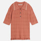 Rosy Brown חולצה קצרה לנשים Ripple Stitch SCOTCH & SODA