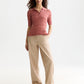White Smoke חולצה קצרה לנשים Ripple Stitch SCOTCH & SODA