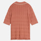 Rosy Brown חולצה קצרה לנשים Ripple Stitch SCOTCH & SODA