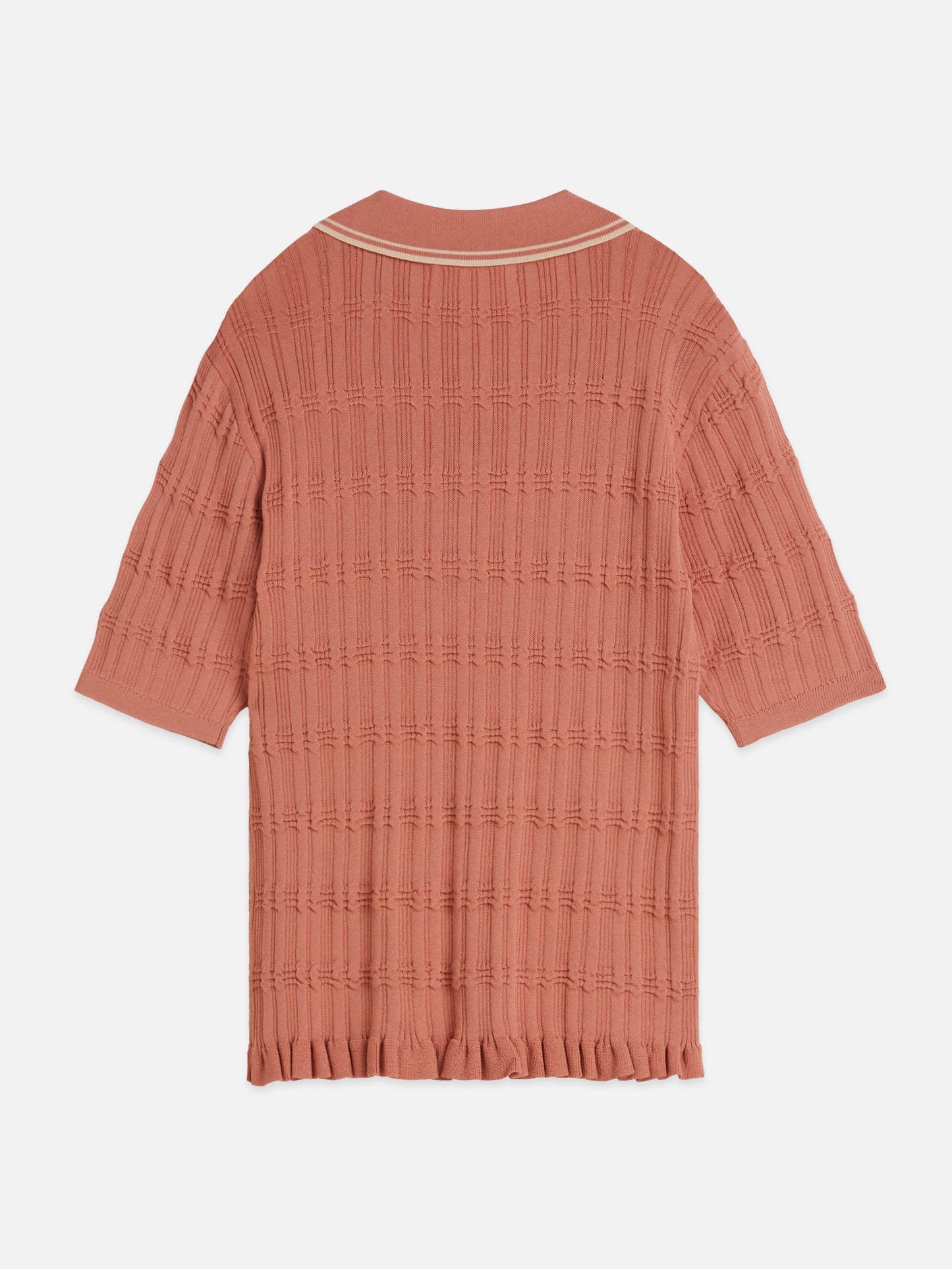 Rosy Brown חולצה קצרה לנשים Ripple Stitch SCOTCH & SODA