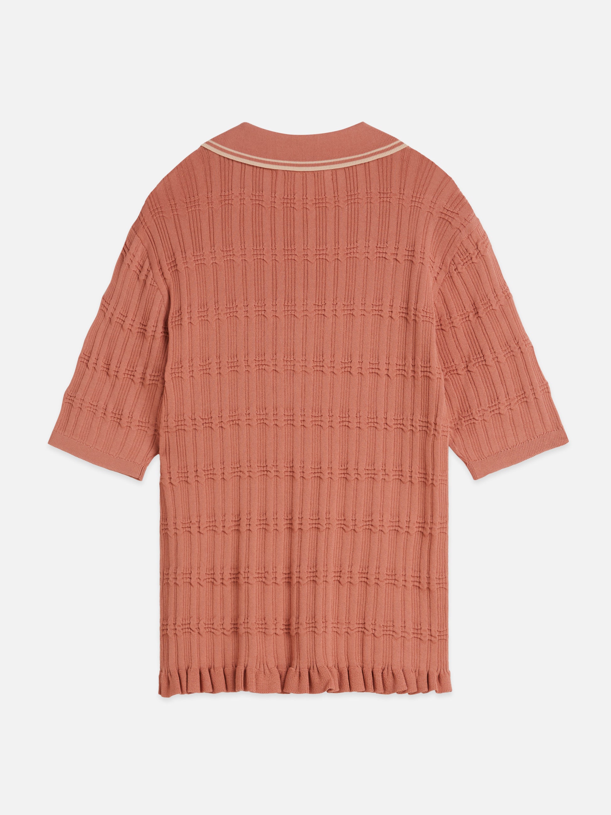 Rosy Brown חולצה קצרה לנשים Ripple Stitch SCOTCH & SODA