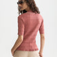 Lavender חולצה קצרה לנשים Ripple Stitch SCOTCH & SODA