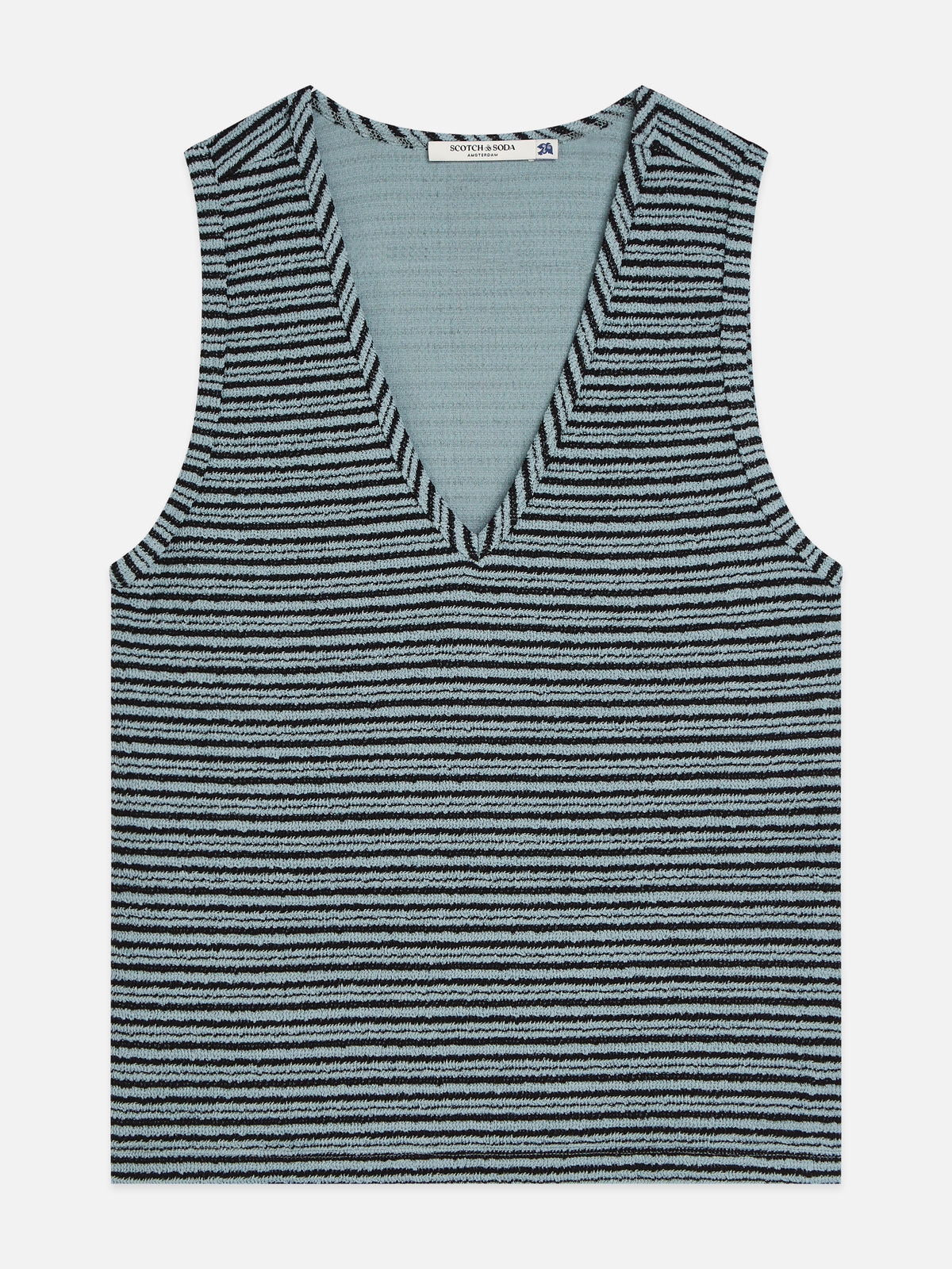 Dim Gray גופיה לנשים Stripe V-Neck SCOTCH & SODA