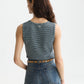 White Smoke גופיה לנשים Stripe V-Neck SCOTCH & SODA