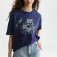Lavender טי שירט קצרה לנשים Embroidered Detail SCOTCH & SODA