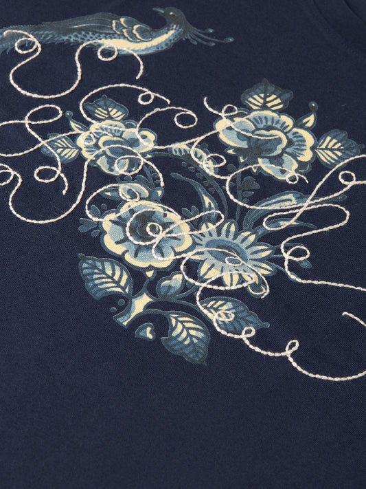 Dark Slate Gray טי שירט קצרה לנשים Embroidered Detail SCOTCH & SODA