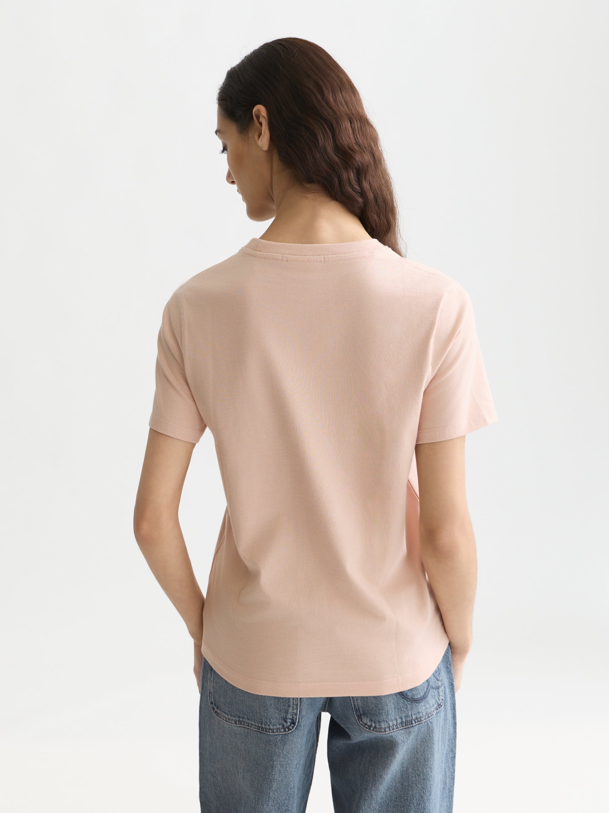Lavender טי שירט קצרה לנשים Embroidered Logo SCOTCH & SODA