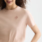 Lavender טי שירט קצרה לנשים Embroidered Logo SCOTCH & SODA